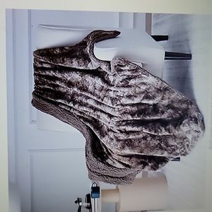 BEDSURE heated brown plush faux fur throw blanket sherpa fleece 50x60" New…